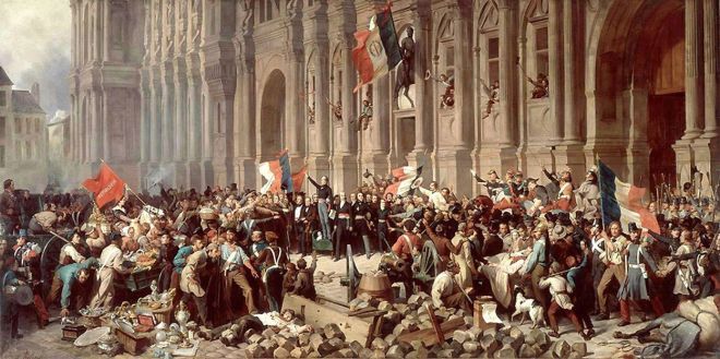 Lamartine na Prefeitura recusando a bandeira socialista - 1848